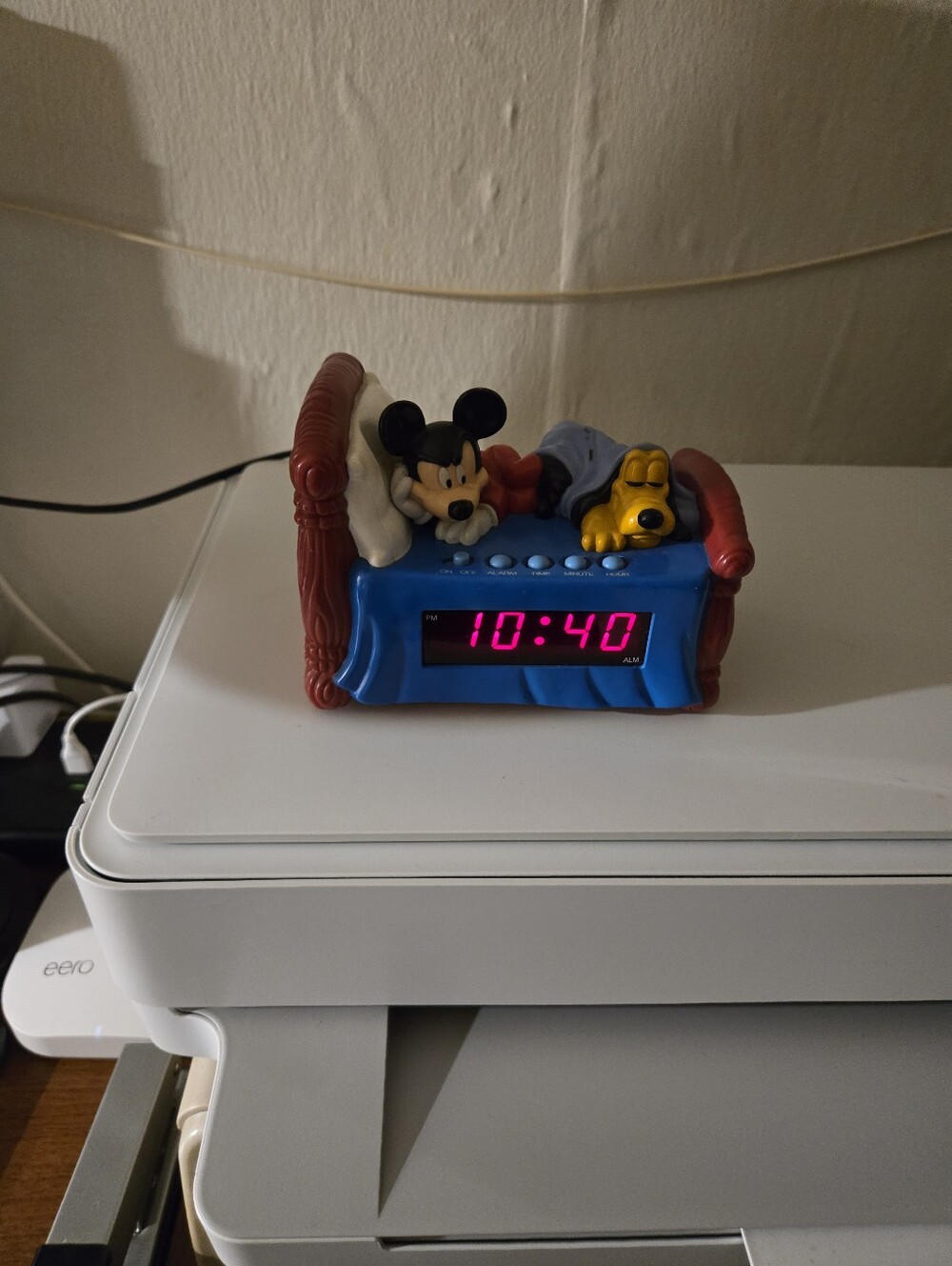 Westclox Vintage Micky And Pluto Digital Alarm Clock. Good Condition. Disney